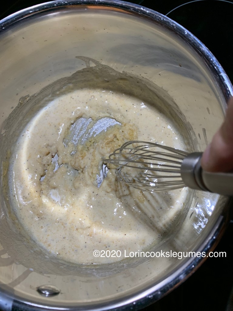 and whisk in one cup of milk until smooth. 