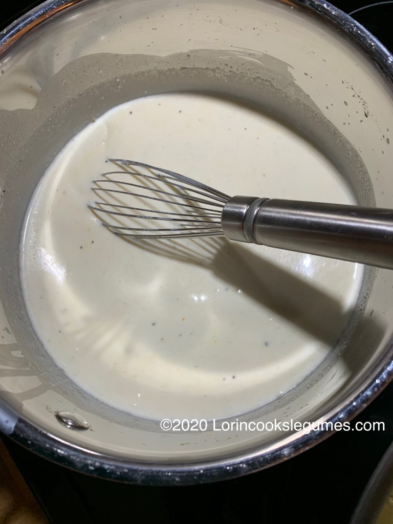 Add the rest of the milk and cream...