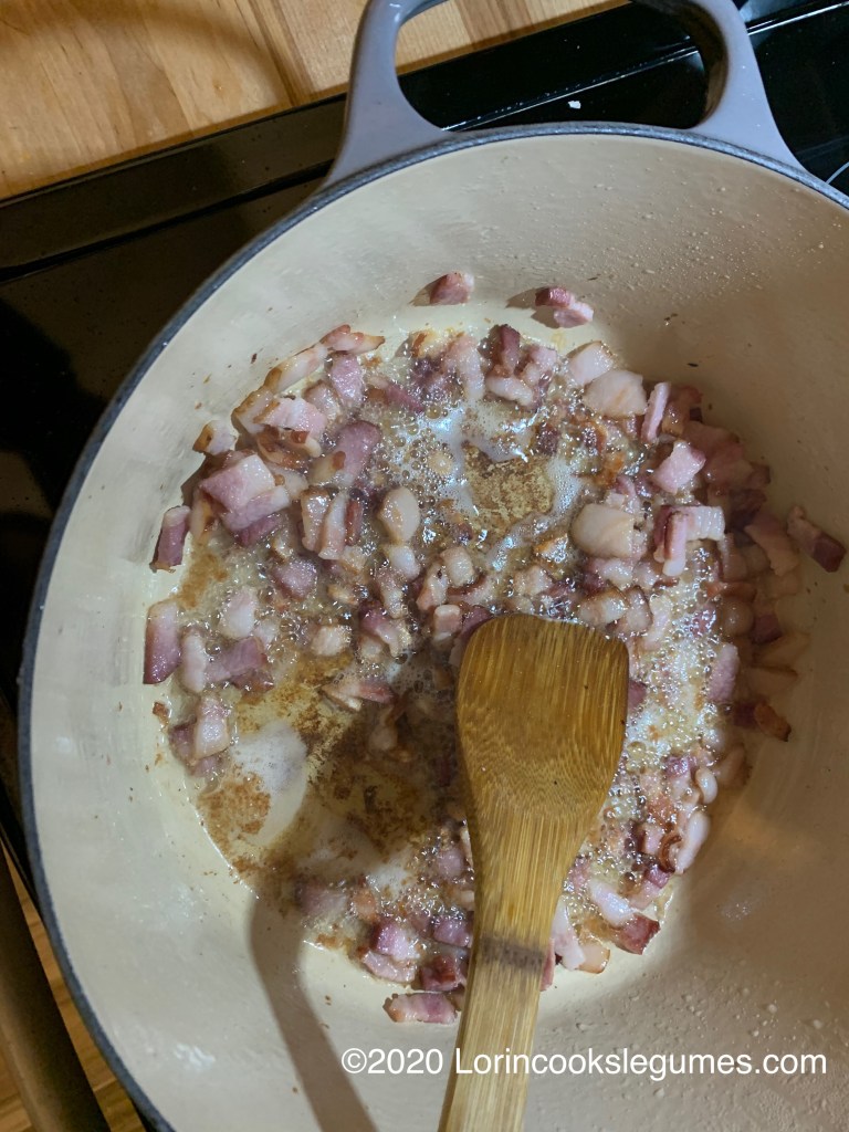 When the bacon is rendered...