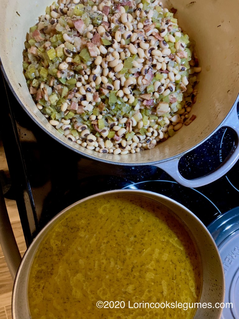 When beans are cooked, drain, reserving the liquid. 